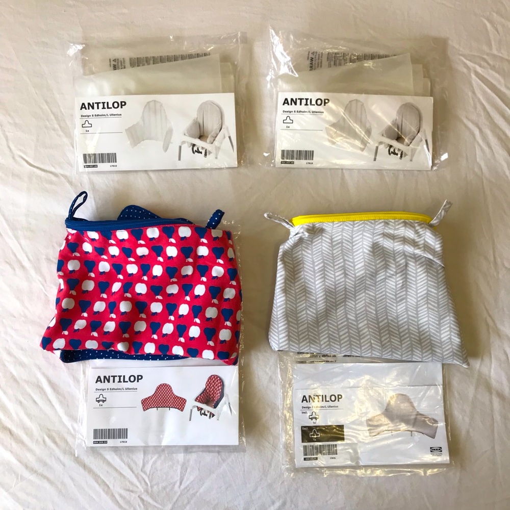 🔷3/$20. IKEA ANTILOP high chair 2cushions 2covers